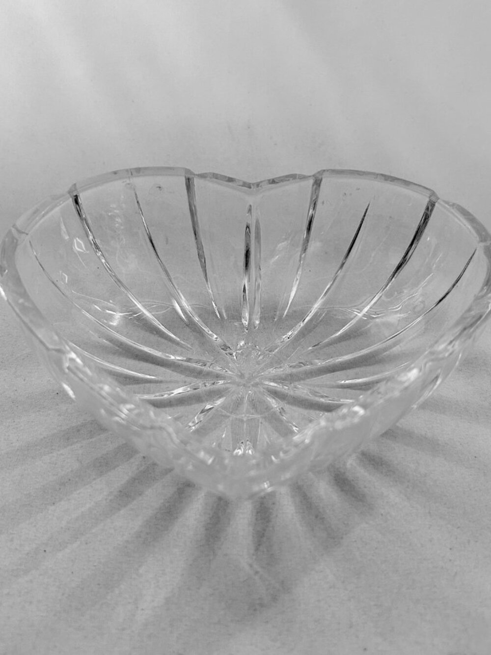 Glass Dish, Heart Shaped, Pressed Glass